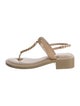 Chanel Interlocking CC Logo Patent Leather T-Strap Sandals