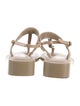 Chanel Interlocking CC Logo Patent Leather T-Strap Sandals