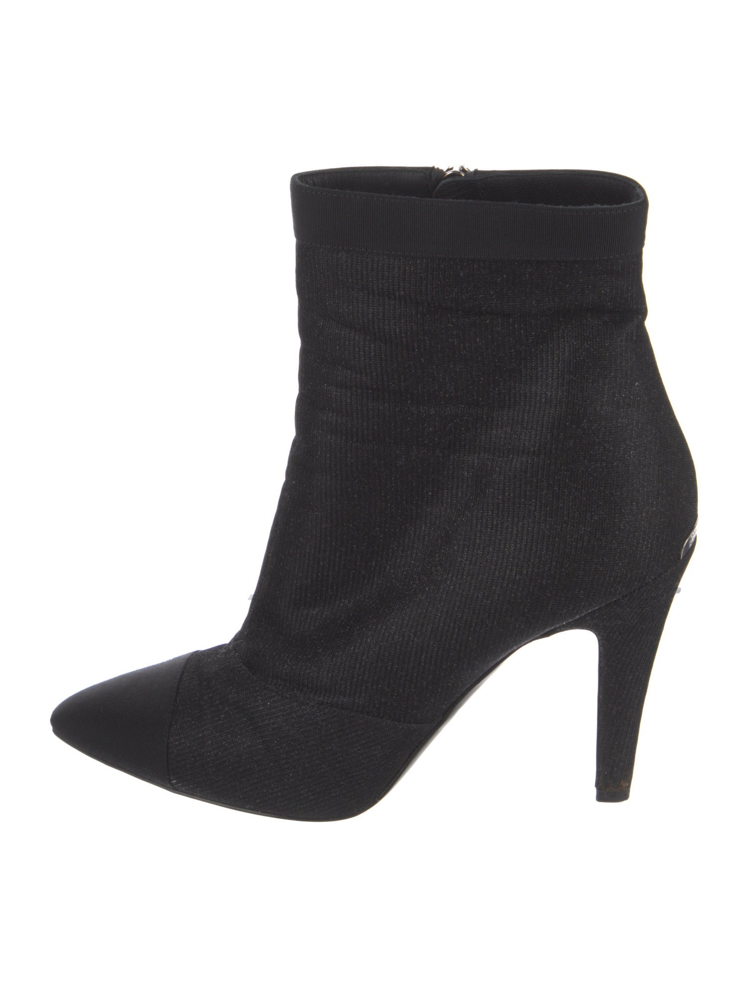 Chanel Interlocking CC Logo Glitter Accents Boots