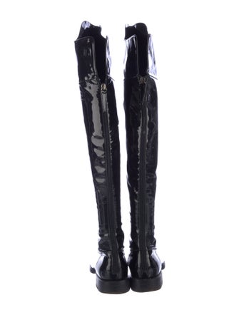 Chanel Interlocking CC Logo Patent Leather Boots