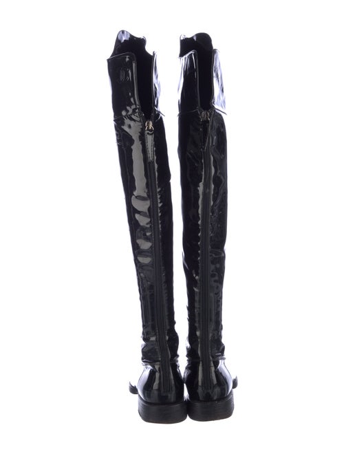 Chanel Interlocking CC Logo Patent Leather Boots