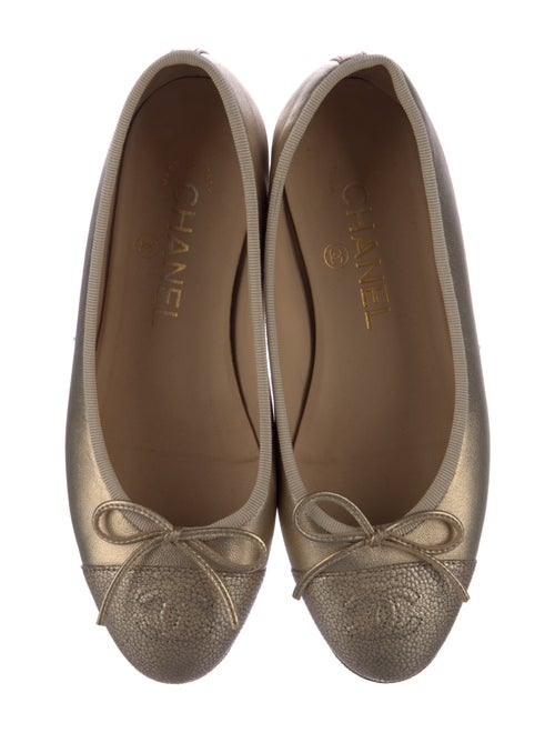 Chanel Interlocking CC Logo Leather Ballet Flats