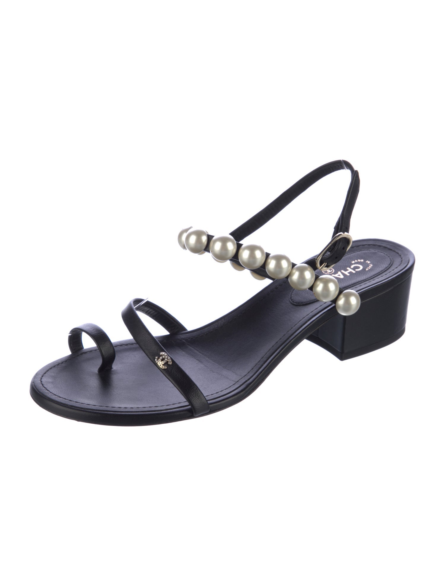Chanel 2021 Interlocking CC Logo Slingback Sandals