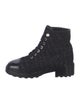 Chanel Interlocking CC Logo Tweed Combat Boots