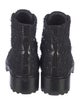Chanel Interlocking CC Logo Tweed Combat Boots