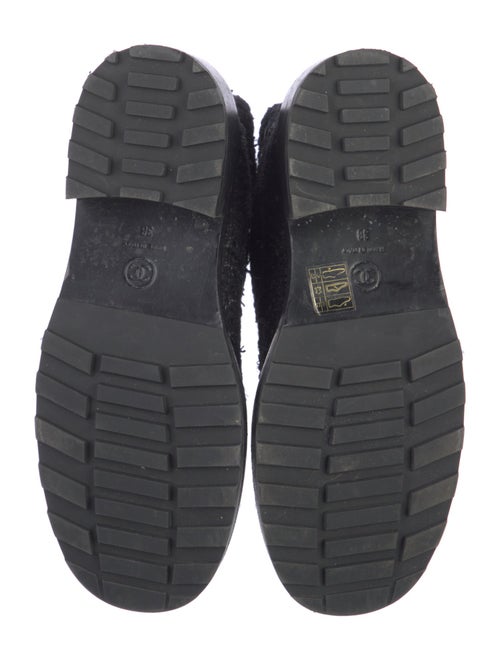 Chanel Interlocking CC Logo Tweed Combat Boots