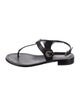 Chanel Interlocking CC Logo Leather T-Strap Sandals