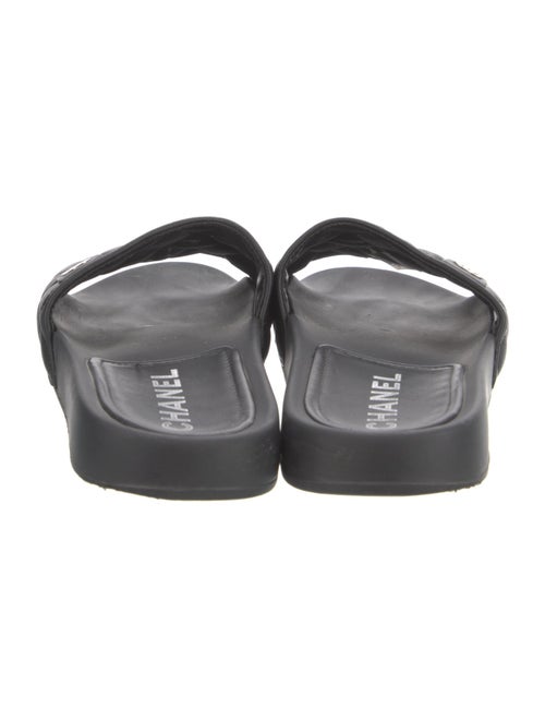 Chanel Interlocking CC Logo Leather Slides