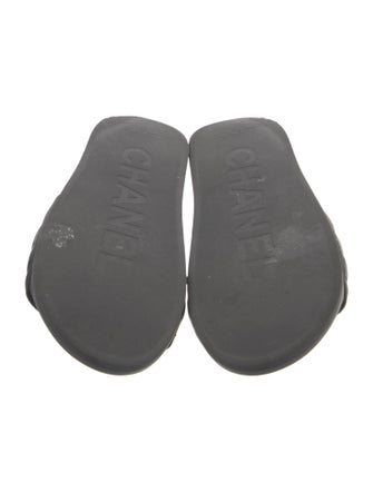 Chanel Interlocking CC Logo Leather Slides