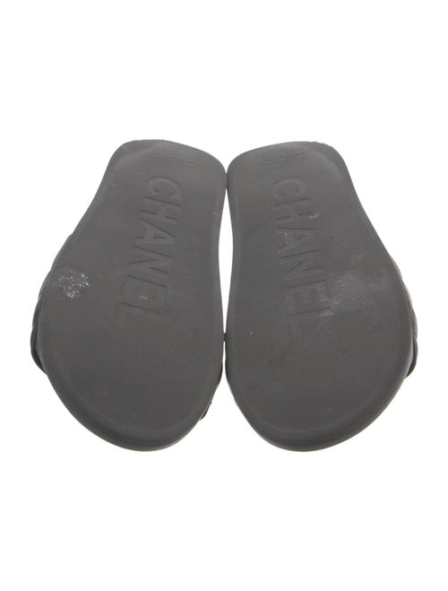 Chanel Interlocking CC Logo Leather Slides