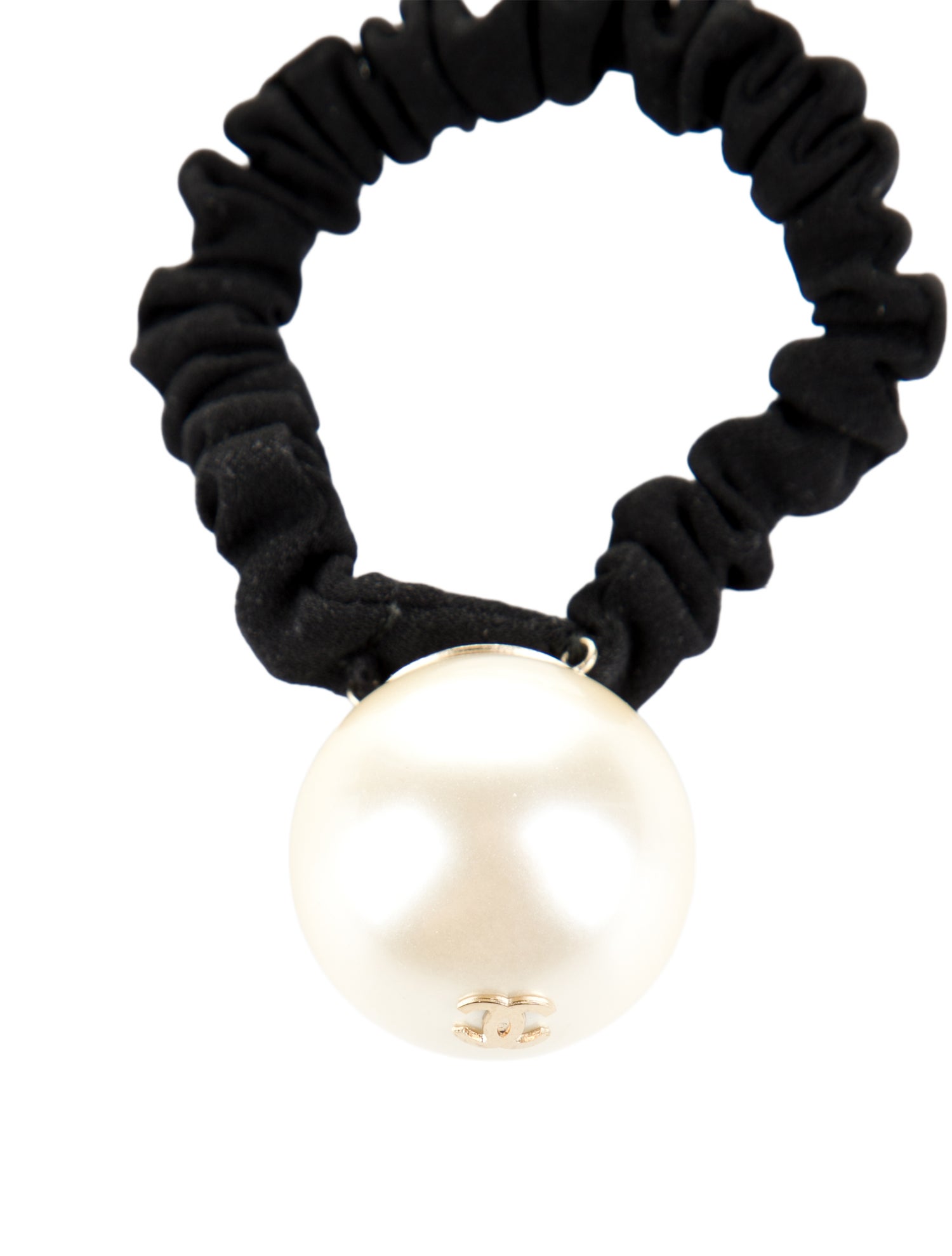 Chanel CC Faux Pearl Hair Tie