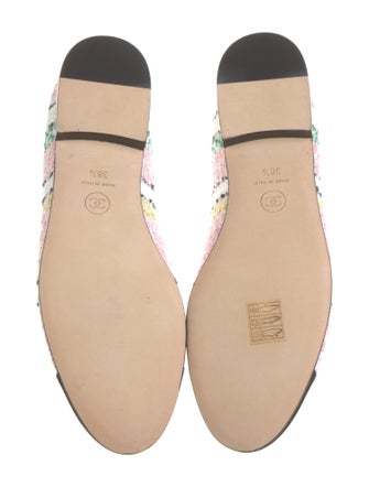 Chanel Interlocking CC Logo Tweed Ballet Flats