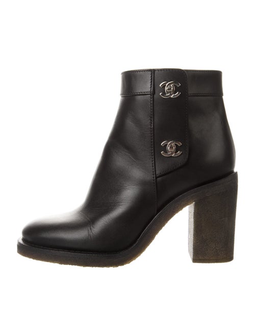 Chanel Interlocking CC Logo Leather Boots