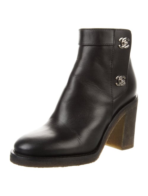 Chanel Interlocking CC Logo Leather Boots