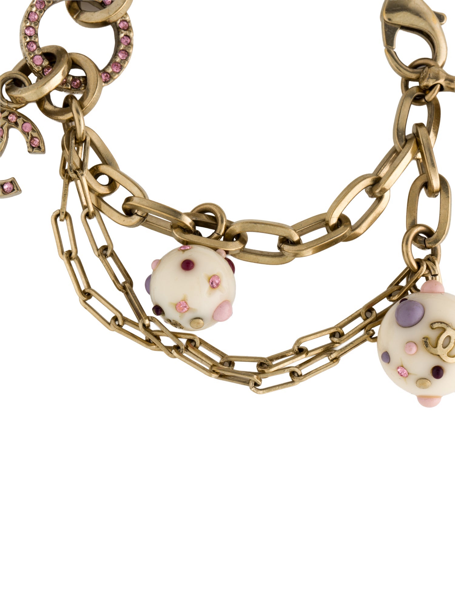 Chanel Strass, Enamel, & Resin Charm Bracelet
