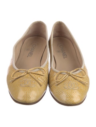 Chanel 2008 Interlocking CC Logo Ballet Flats