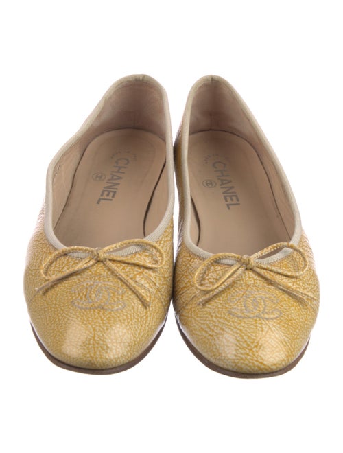 Chanel 2008 Interlocking CC Logo Ballet Flats