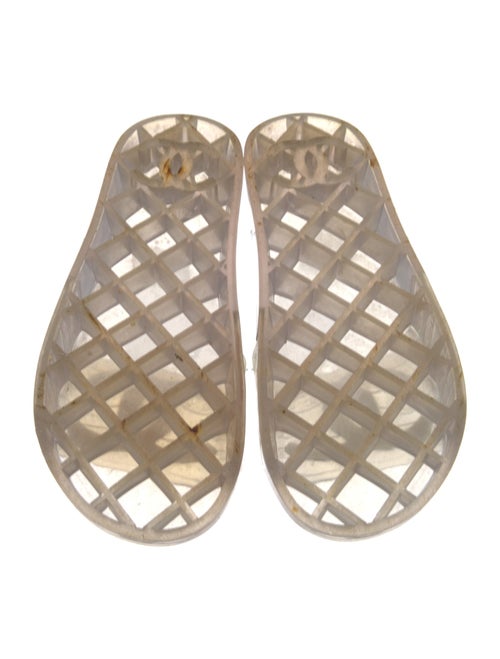Chanel Interlocking CC Logo Rubber Slides