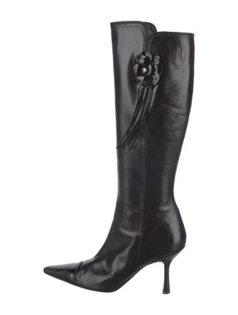 Chanel Interlocking CC Logo Leather Boots