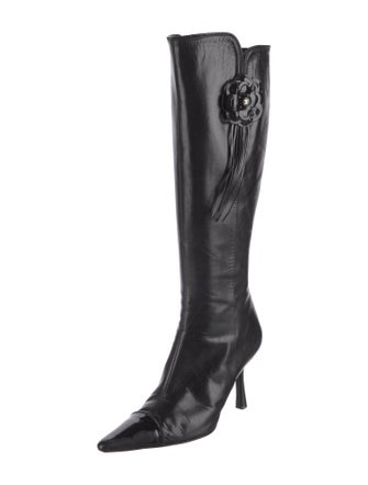 Chanel Interlocking CC Logo Leather Boots