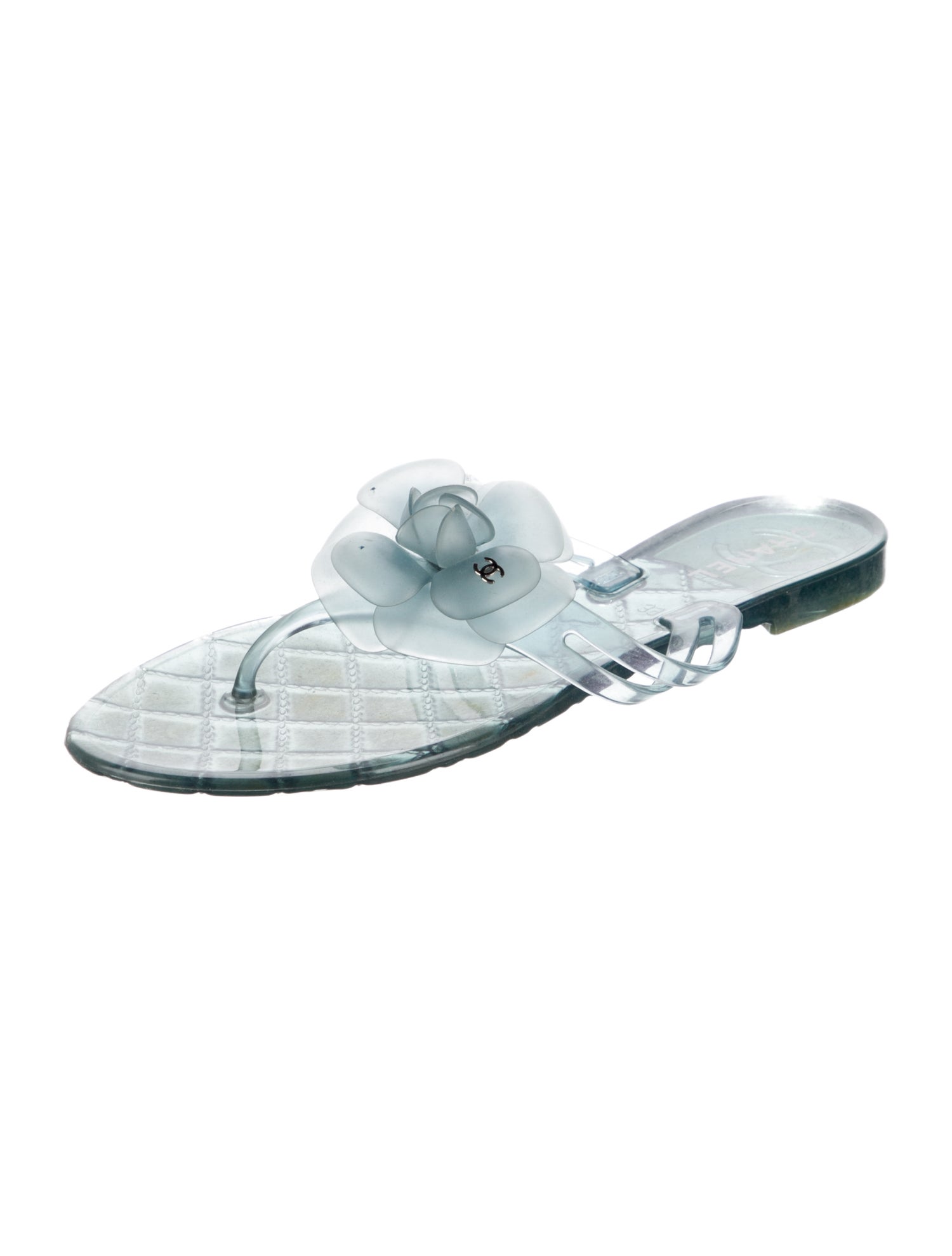 Chanel Interlocking CC Logo Rubber Slides