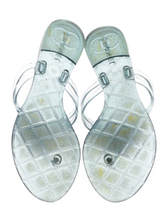 Chanel Interlocking CC Logo Rubber Slides