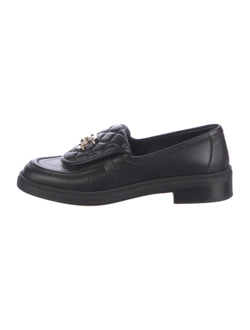 Chanel Interlocking CC Logo Leather Loafers