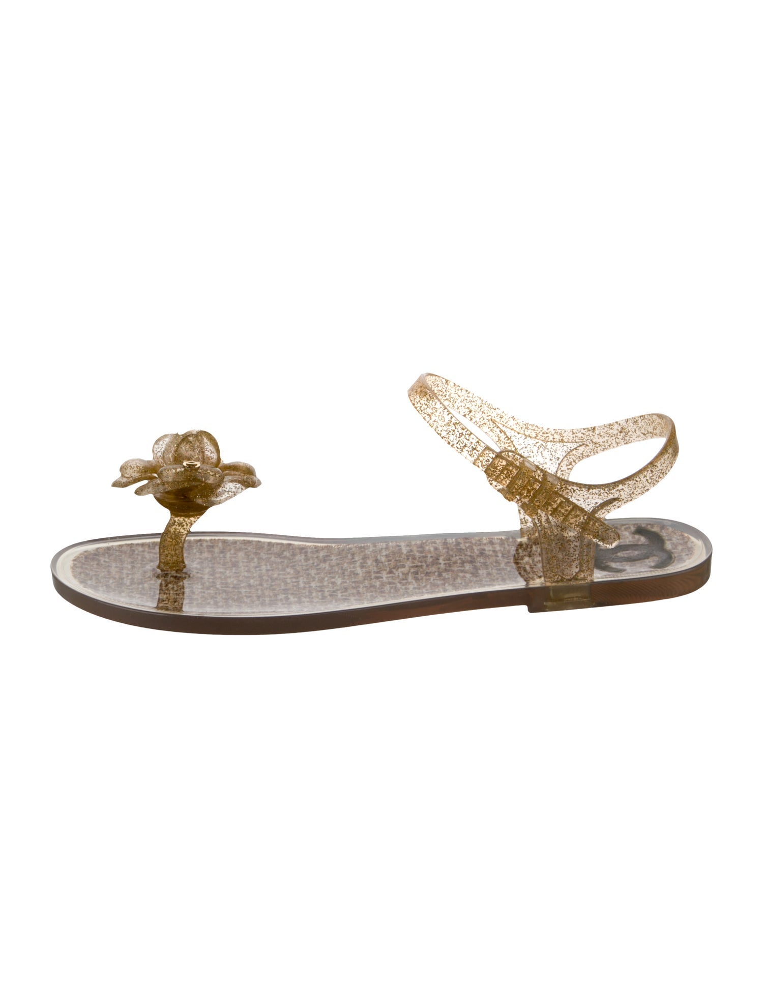 Chanel 2013 Interlocking CC Logo T-Strap Sandals