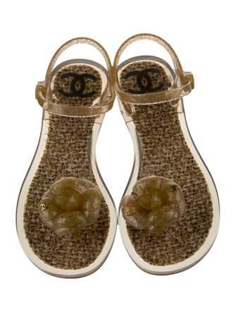 Chanel 2013 Interlocking CC Logo T-Strap Sandals