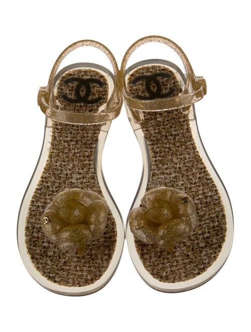 Chanel 2013 Interlocking CC Logo T-Strap Sandals