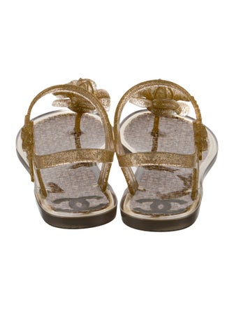 Chanel 2013 Interlocking CC Logo T-Strap Sandals