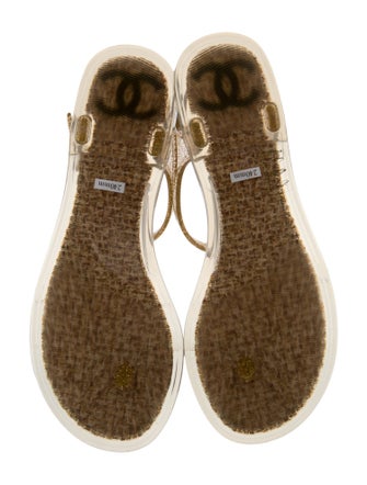 Chanel 2013 Interlocking CC Logo T-Strap Sandals