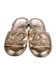 Chanel Interlocking CC Logo Lambskin Slides