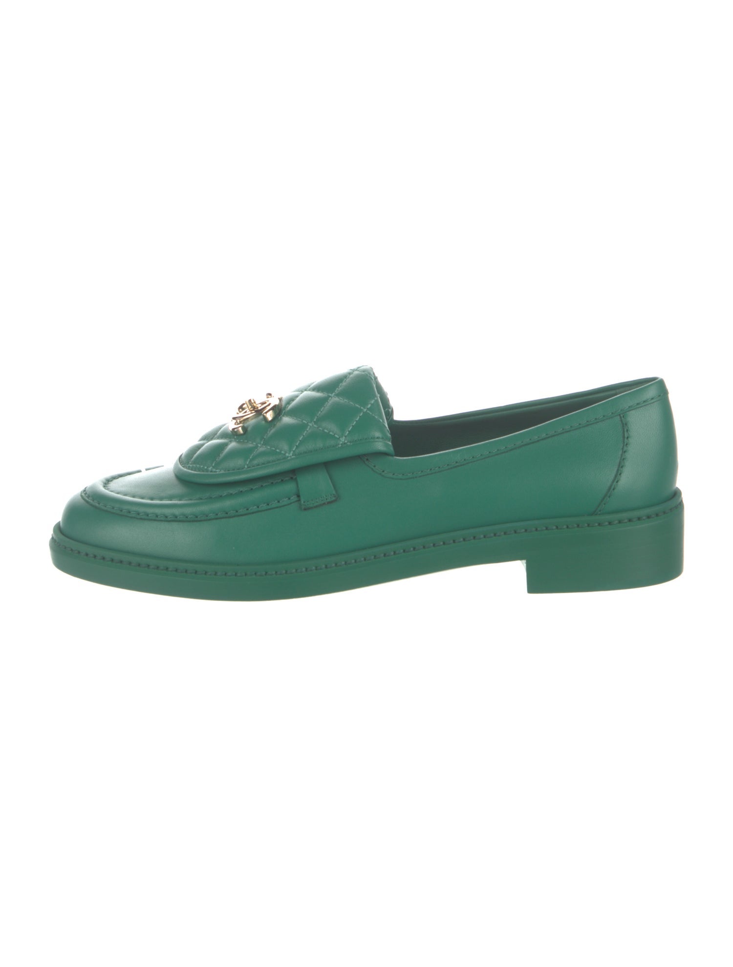 Chanel Interlocking CC Logo Leather Loafers