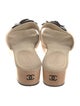 Chanel Interlocking CC Logo Leather Slides