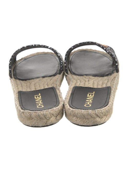 Chanel Interlocking CC Logo Tweed Espadrilles