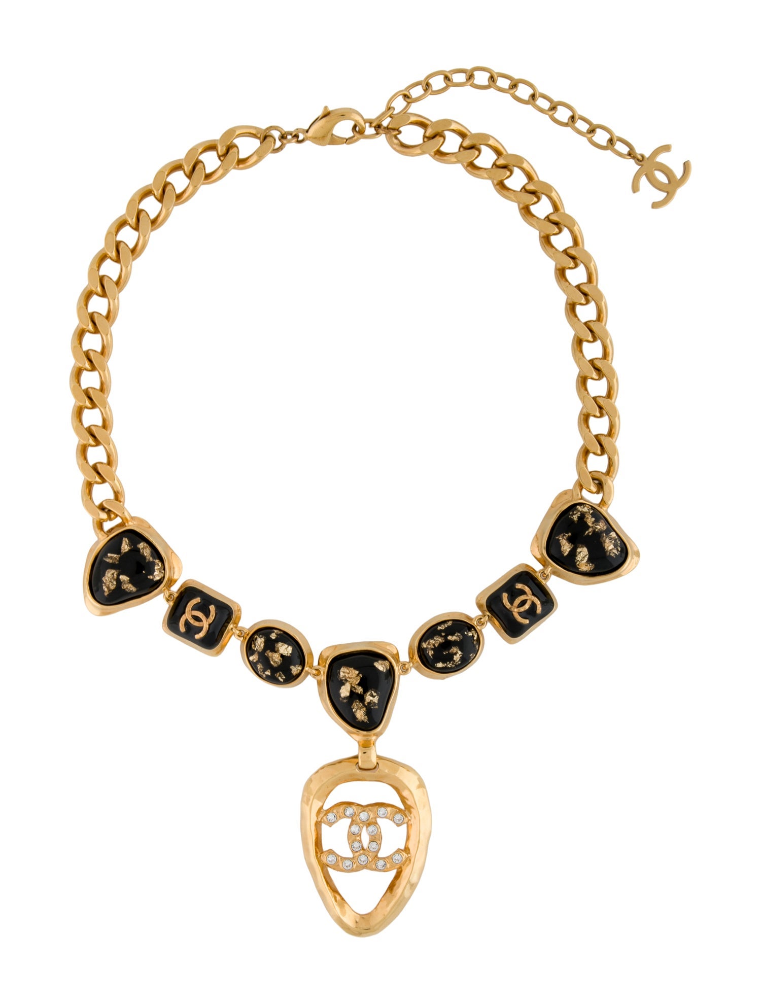Chanel 2023 Strass, Resin & Enamel CC Collar Necklace