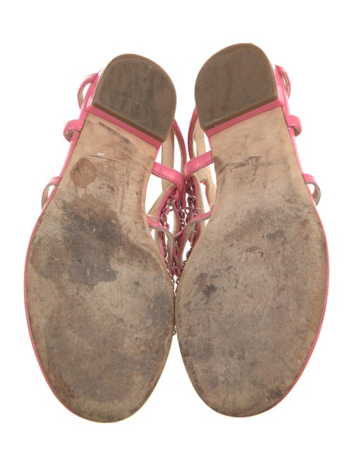 Chanel Interlocking CC Logo Leather T-Strap Sandals