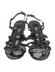 Chanel Interlocking CC Logo Patent Leather T-Strap Sandals