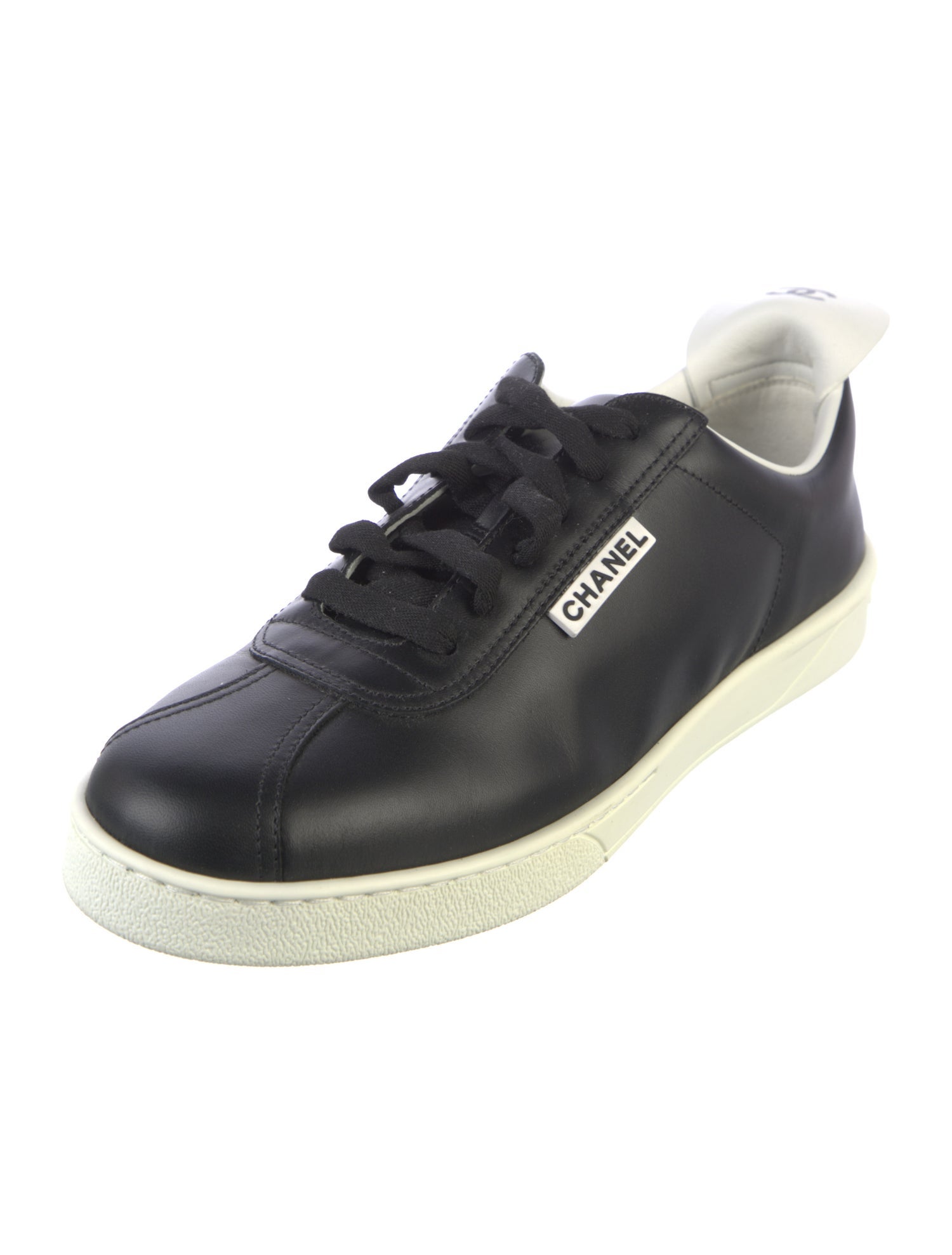 Chanel Interlocking CC Logo Leather Sneakers