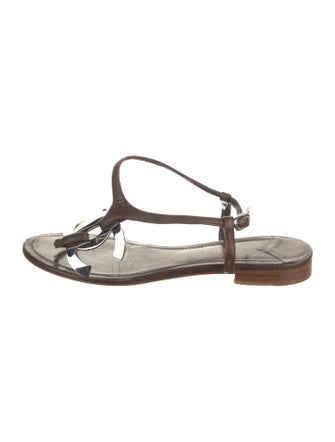 Chanel Interlocking CC Logo Leather Sandals