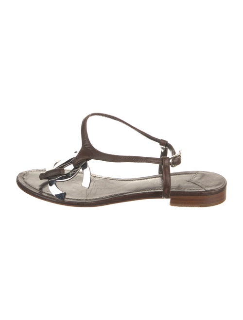 Chanel Interlocking CC Logo Leather Sandals