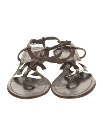 Chanel Interlocking CC Logo Leather Sandals