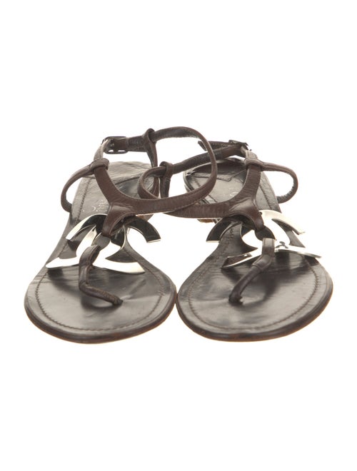 Chanel Interlocking CC Logo Leather Sandals