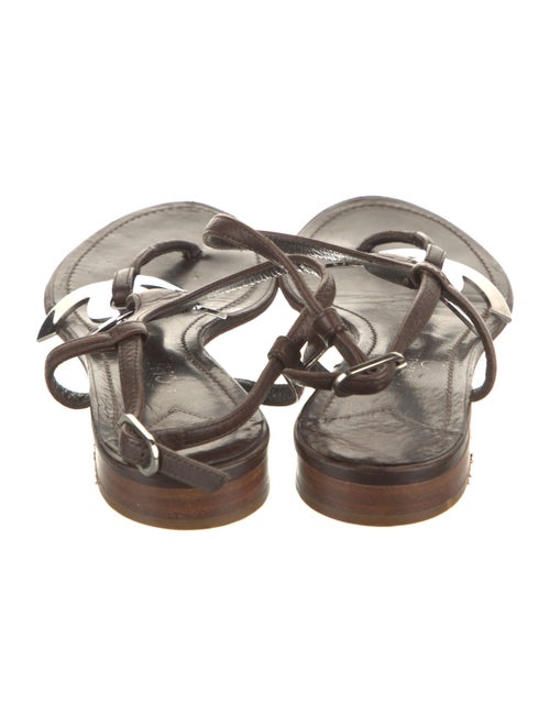 Chanel Interlocking CC Logo Leather Sandals