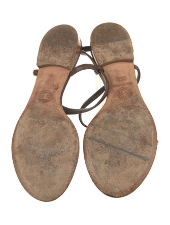 Chanel Interlocking CC Logo Leather Sandals