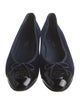 Chanel Interlocking CC Logo Velvet Flats