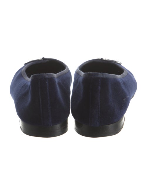 Chanel Interlocking CC Logo Velvet Flats
