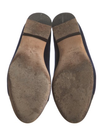 Chanel Interlocking CC Logo Velvet Flats