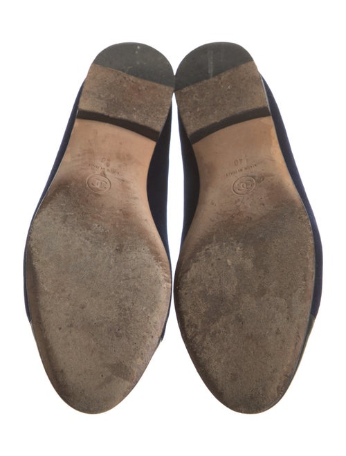 Chanel Interlocking CC Logo Velvet Flats